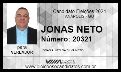 Candidato JONAS NETO 2024 - ANÁPOLIS - Eleições