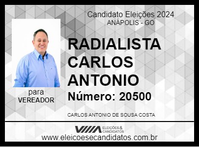 Candidato RADIALISTA CARLOS ANTONIO 2024 - ANÁPOLIS - Eleições