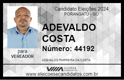 Candidato ADEVALDO COSTA 2024 - PORANGATU - Eleições