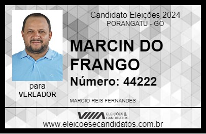 Candidato MARCIN DO FRANGO 2024 - PORANGATU - Eleições