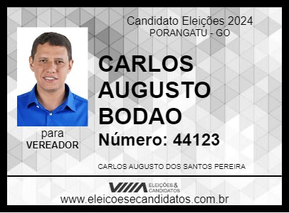 Candidato CARLOS AUGUSTO BODAO 2024 - PORANGATU - Eleições