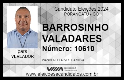 Candidato BARROSINHO VALADARES 2024 - PORANGATU - Eleições