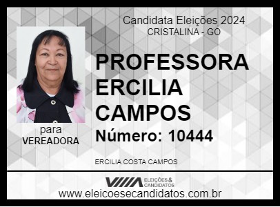 Candidato PROFESSORA ERCILIA CAMPOS 2024 - CRISTALINA - Eleições