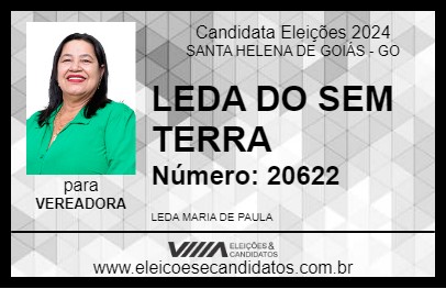 Candidato LEDA DO SEM TERRA 2024 - SANTA HELENA DE GOIÁS - Eleições