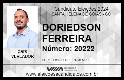 Candidato DORIEDSON FERREIRA 2024 - SANTA HELENA DE GOIÁS - Eleições