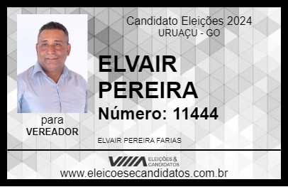 Candidato ELVAIR PEREIRA 2024 - URUAÇU - Eleições