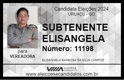 Candidato SUBTENENTE ELISANGELA 2024 - URUAÇU - Eleições