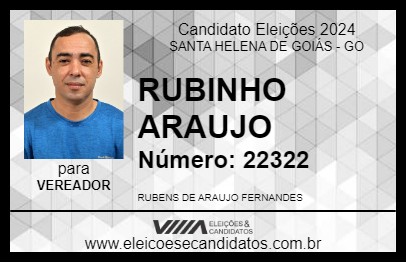 Candidato RUBINHO ARAUJO 2024 - SANTA HELENA DE GOIÁS - Eleições