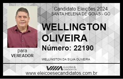 Candidato WELLINGTON OLIVEIRA 2024 - SANTA HELENA DE GOIÁS - Eleições