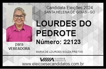 Candidato LOURDES DO PEDROTE 2024 - SANTA HELENA DE GOIÁS - Eleições