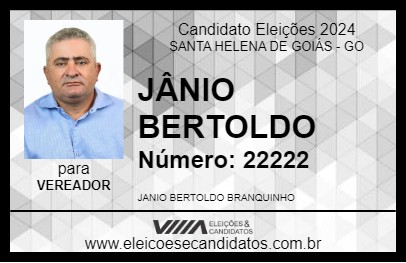 Candidato JÂNIO BERTOLDO 2024 - SANTA HELENA DE GOIÁS - Eleições