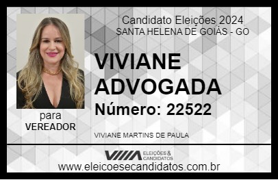 Candidato VIVIANE ADVOGADA 2024 - SANTA HELENA DE GOIÁS - Eleições