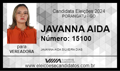 Candidato JAVANNA AIDA 2024 - PORANGATU - Eleições