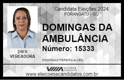 Candidato DOMINGAS DA AMBULÂNCIA 2024 - PORANGATU - Eleições