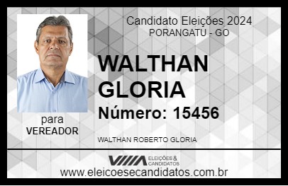 Candidato WALTHAN GLORIA 2024 - PORANGATU - Eleições