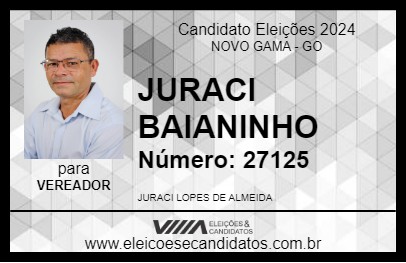 Candidato JURACI BAIANINHO 2024 - NOVO GAMA - Eleições