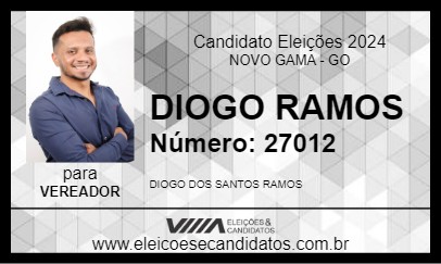 Candidato DIOGO RAMOS 2024 - NOVO GAMA - Eleições