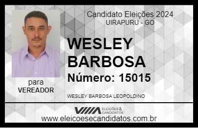 Candidato WESLEY BARBOSA 2024 - UIRAPURU - Eleições