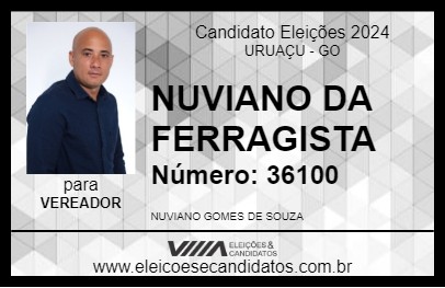 Candidato NUVIANO DA FERRAGISTA 2024 - URUAÇU - Eleições