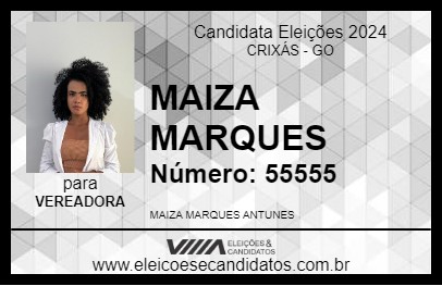 Candidato MAIZA MARQUES 2024 - CRIXÁS - Eleições