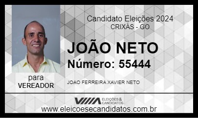 Candidato JOÃO NETO 2024 - CRIXÁS - Eleições