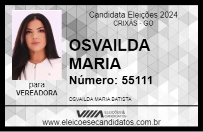 Candidato OSVAILDA MARIA 2024 - CRIXÁS - Eleições