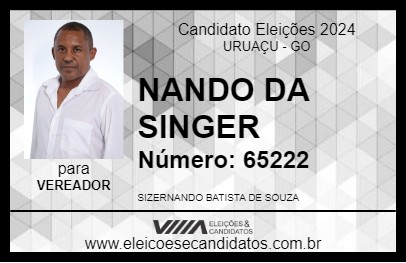 Candidato NANDO DA SINGER 2024 - URUAÇU - Eleições