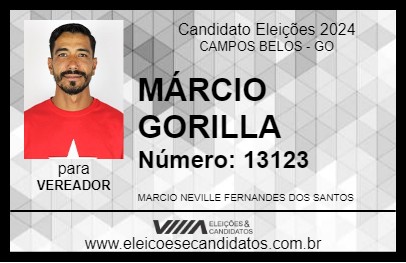 Candidato MÁRCIO GORILLA 2024 - CAMPOS BELOS - Eleições