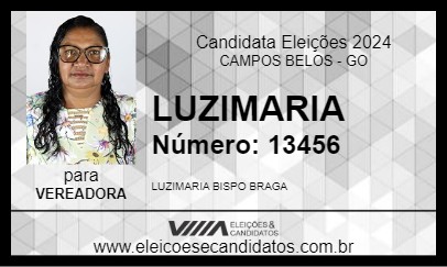 Candidato LUZIMARIA 2024 - CAMPOS BELOS - Eleições