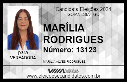 Candidato MARÍLIA RODRIGUES 2024 - GOIANÉSIA - Eleições