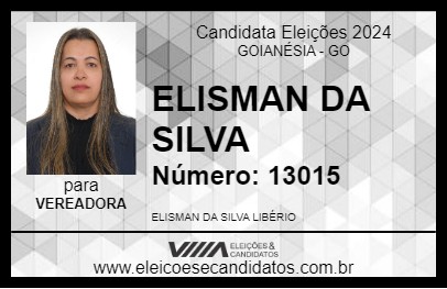 Candidato ELISMAN DA SILVA 2024 - GOIANÉSIA - Eleições