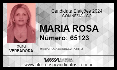 Candidato MARIA ROSA 2024 - GOIANÉSIA - Eleições