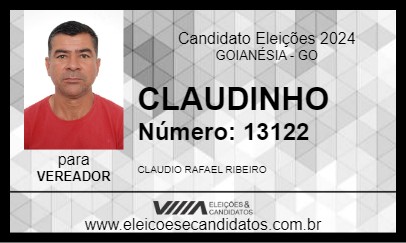 Candidato CLAUDINHO 2024 - GOIANÉSIA - Eleições