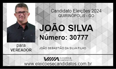 Candidato JOÃO SILVA 2024 - QUIRINÓPOLIS - Eleições