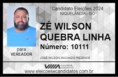 Candidato ZÉ WILSON QUEBRA LINHA 2024 - NIQUELÂNDIA - Eleições