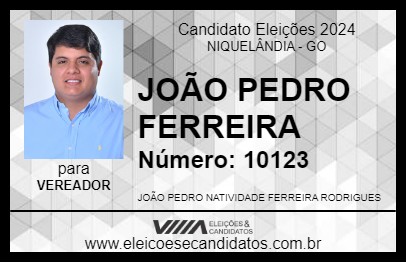 Candidato JOÃO PEDRO FERREIRA 2024 - NIQUELÂNDIA - Eleições