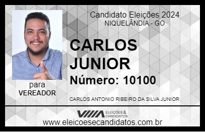 Candidato CARLOS JUNIOR 2024 - NIQUELÂNDIA - Eleições