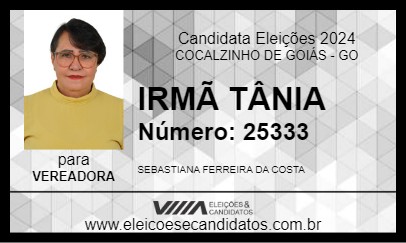 Candidato IRMÃ TÂNIA 2024 - COCALZINHO DE GOIÁS - Eleições