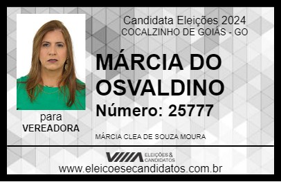 Candidato MÁRCIA DO OSVALDINO 2024 - COCALZINHO DE GOIÁS - Eleições