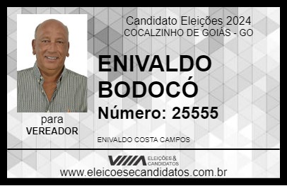 Candidato ENIVALDO BODOCÓ 2024 - COCALZINHO DE GOIÁS - Eleições