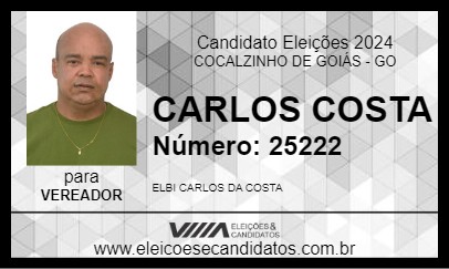 Candidato CARLOS COSTA 2024 - COCALZINHO DE GOIÁS - Eleições