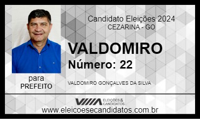 Candidato VALDOMIRO 2024 - CEZARINA - Eleições