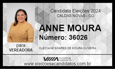 Candidato ANNE MOURA 2024 - CALDAS NOVAS - Eleições