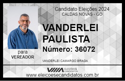 Candidato VANDERLEI PAULISTA 2024 - CALDAS NOVAS - Eleições