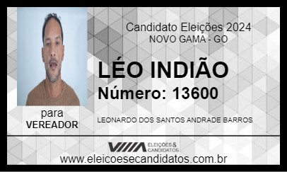 Candidato LÉO INDIÃO 2024 - NOVO GAMA - Eleições