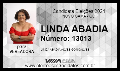 Candidato LINDA ABADIA 2024 - NOVO GAMA - Eleições