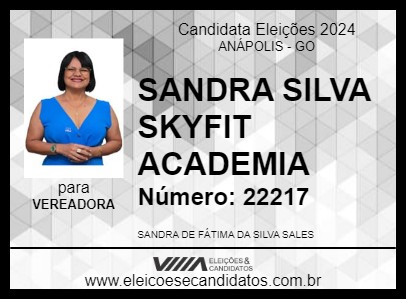 Candidato SANDRA SILVA SKYFIT ACADEMIA 2024 - ANÁPOLIS - Eleições