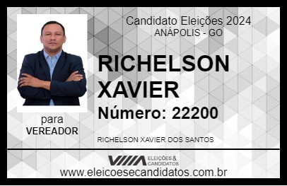 Candidato RICHELSON XAVIER 2024 - ANÁPOLIS - Eleições