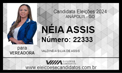 Candidato NÉIA ASSIS 2024 - ANÁPOLIS - Eleições