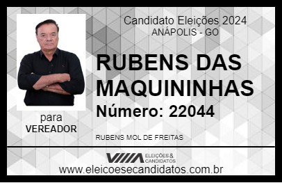 Candidato RUBENS DAS MAQUININHAS 2024 - ANÁPOLIS - Eleições